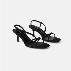 NWT Zara Elastic Strappy Mid-Heeled Sandal Sz 5